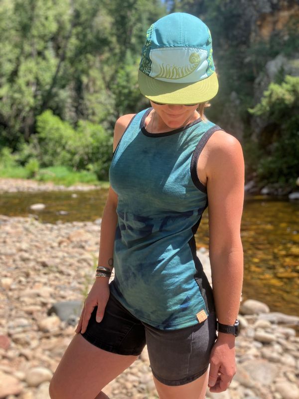Women's Small :: Plant Dyed Merino Muscle Tank :: Air Vent Backing :: One Of A Kind