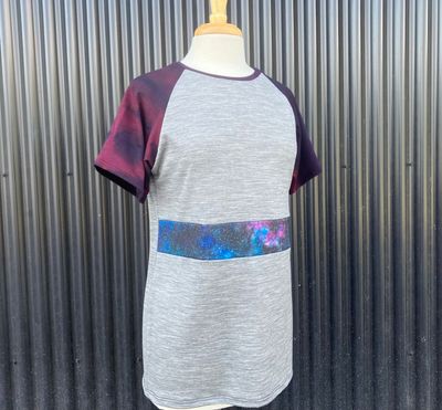 Women's Large :: Light Weight Merino Short Sleeve Active Jersey :: One Of A Kind :: Plant Dyed + Up Cycled Details