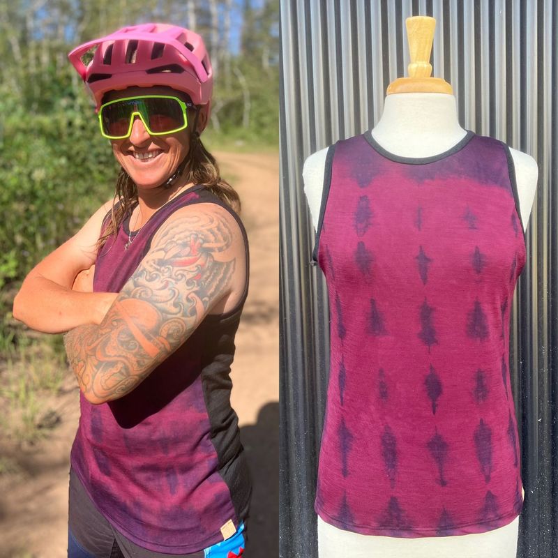 Women's Medium :: Plant Dyed Merino Muscle Tank :: Air Vent Backing :: One Of A Kind