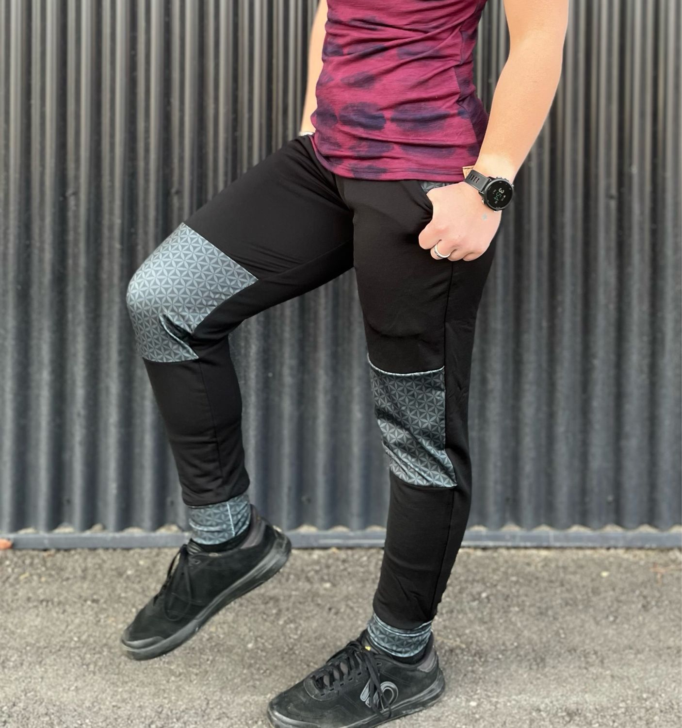 Women's Double Sport Joggers :: Quick Dry Merino Wool / Poly Blend :: Flower Of Life