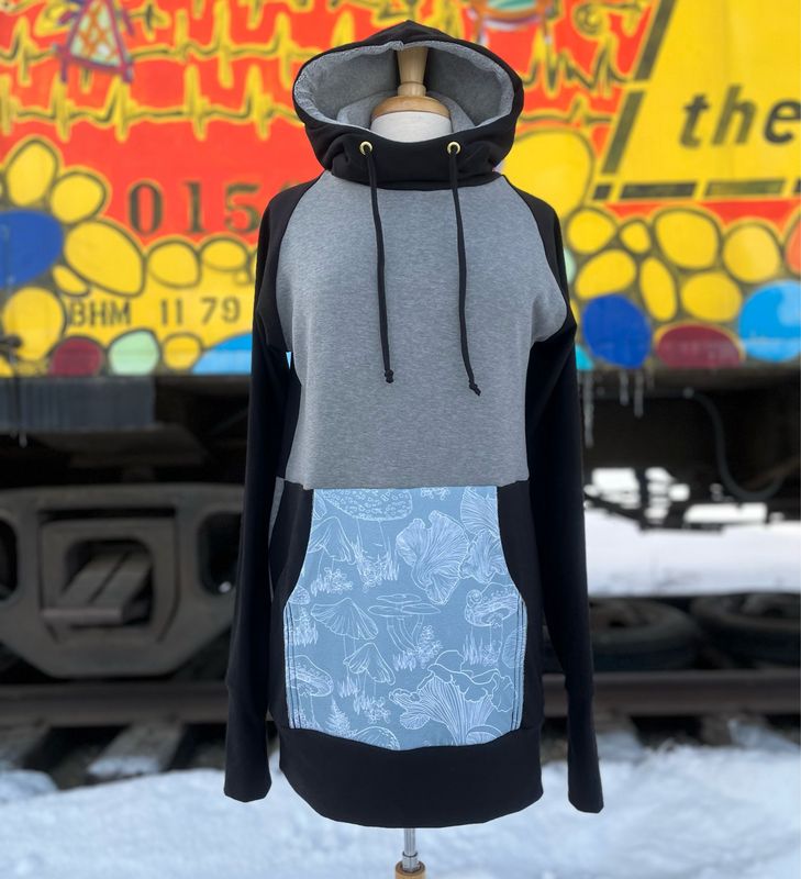 Women's Medium :: Solstice Hoodie :: Hemp + Cashmere Fleece :: One Of A Kind :: Mushroom Forager