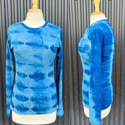Women's Medium :: Foggy Dew Merino Wool Long Sleeve Base Layer :: Plant Dyed :: One Of  A Kind