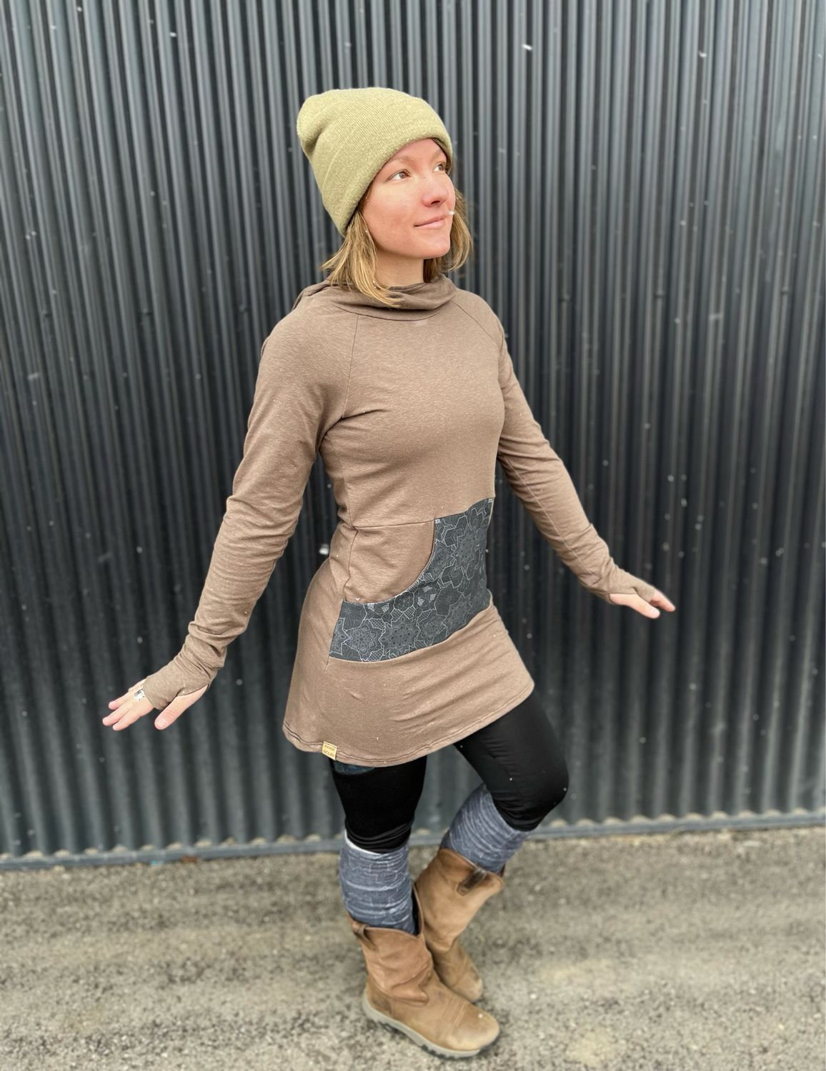 Women's Small :: Best Friend Hemp Dress :: Fungi / Portals