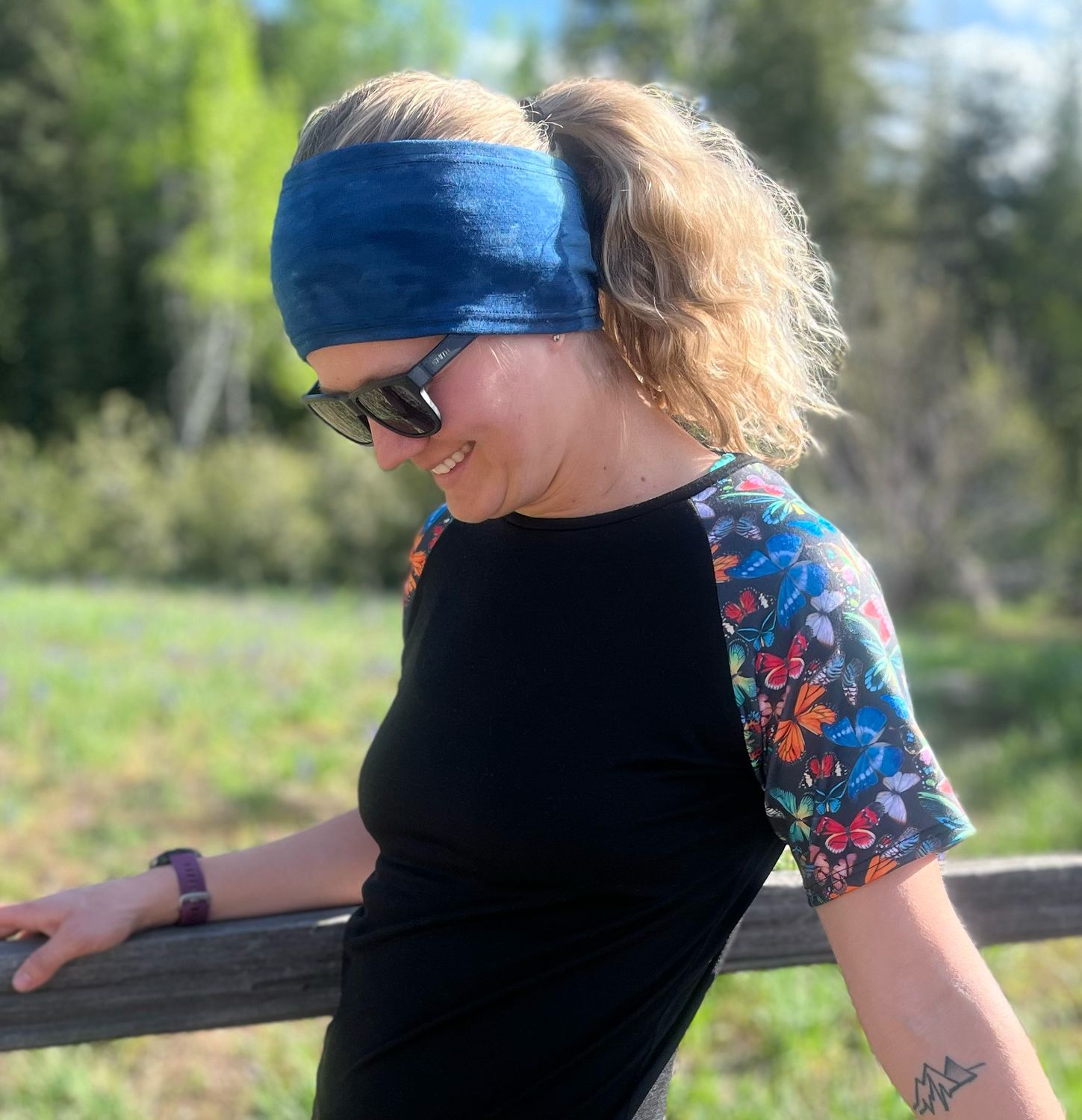 Up-Cycled Plant Dyed Mid Weight Merino Wool Headband :: Indigo