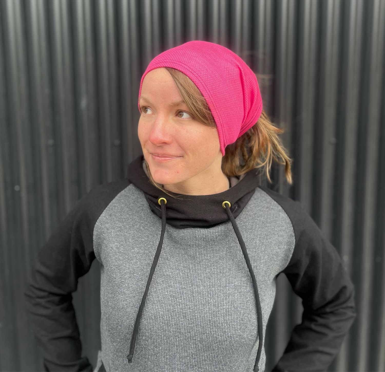 Up-Cycled Mid Weight Merino Air Vent Helmet Liner / Headband :: Hot Pink