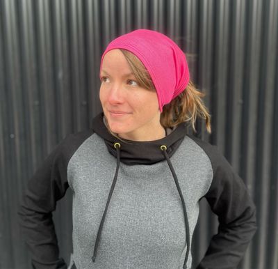 Up-Cycled Mid Weight Merino Air Vent Helmet Liner / Headband :: Hot Pink