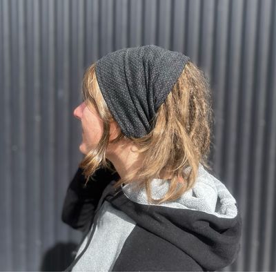 Up-Cycled Mid Weight Merino Air Vent Helmet Liner / Headband :: Black Up-Cycled Mid Weight Merino Air Vent Helmet Liner / Headband :: Black
