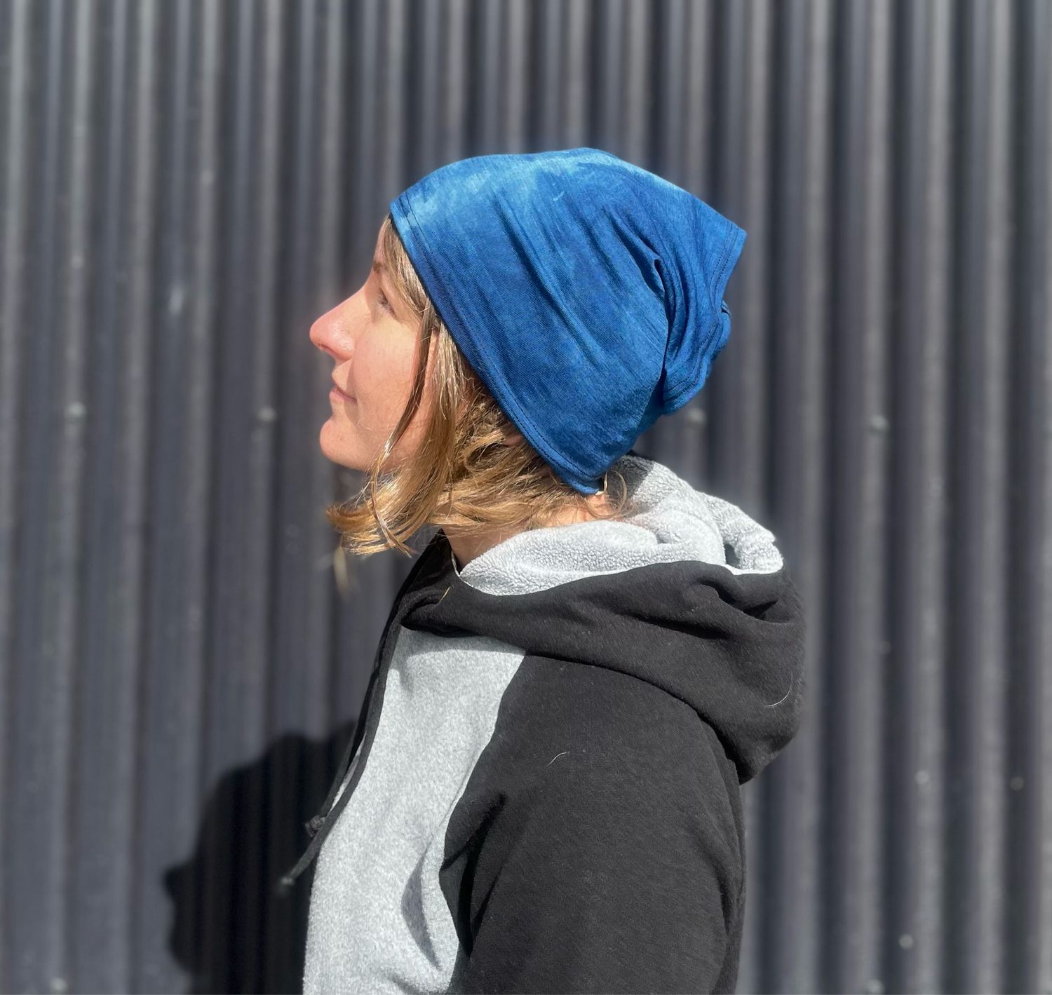 Up-Cycled Plant Dyed Mid Weight Merino Helmet Liner / Headband :: Indigo