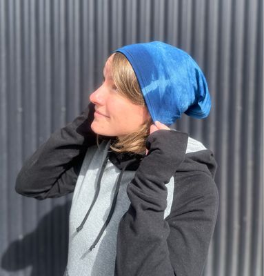 Up-Cycled Plant Dyed Mid Weight Merino Helmet Liner / Headband :: Indigo