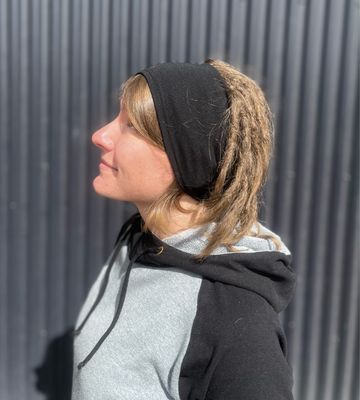 Up-Cycled Light Weight Merino Air Vent Headband :: Black