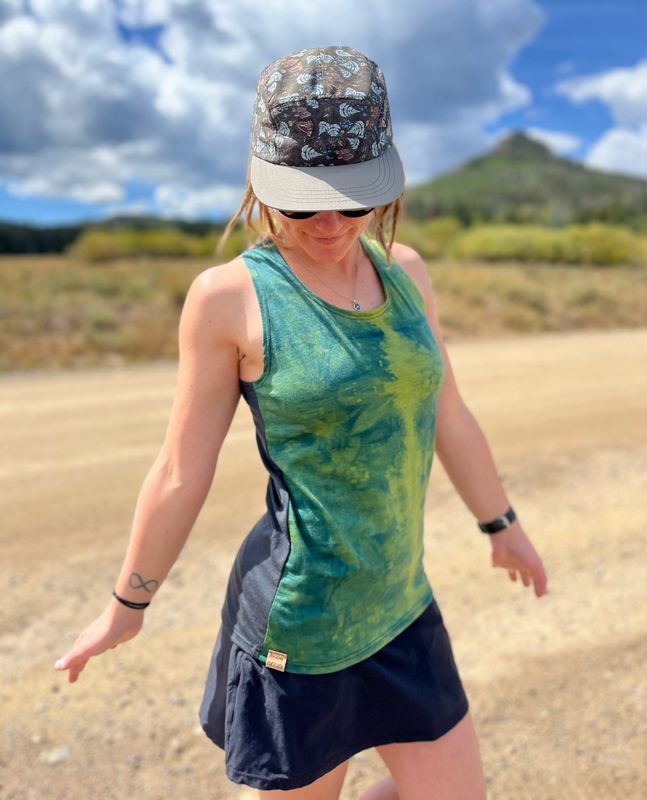 Emerald :: Merino High Climber Racerback Tank Top :: Plant Dyed :: One Of A Kind