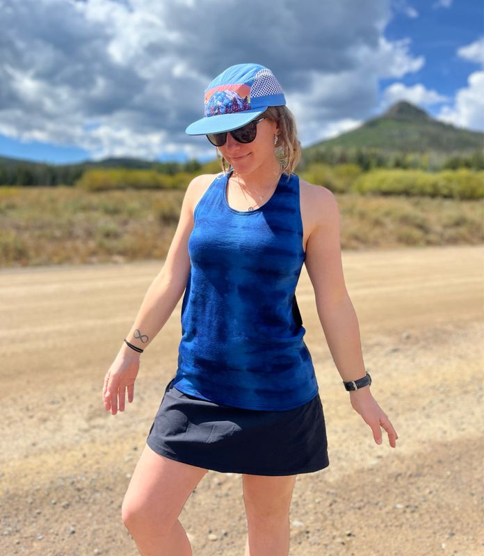 Indigo :: Merino High Climber Racerback Tank Top :: Plant Dyed :: One Of A Kind