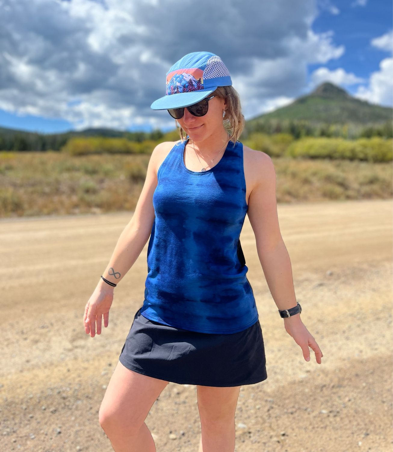 Indigo :: Merino High Climber Racerback Tank Top :: Plant Dyed :: One Of A Kind