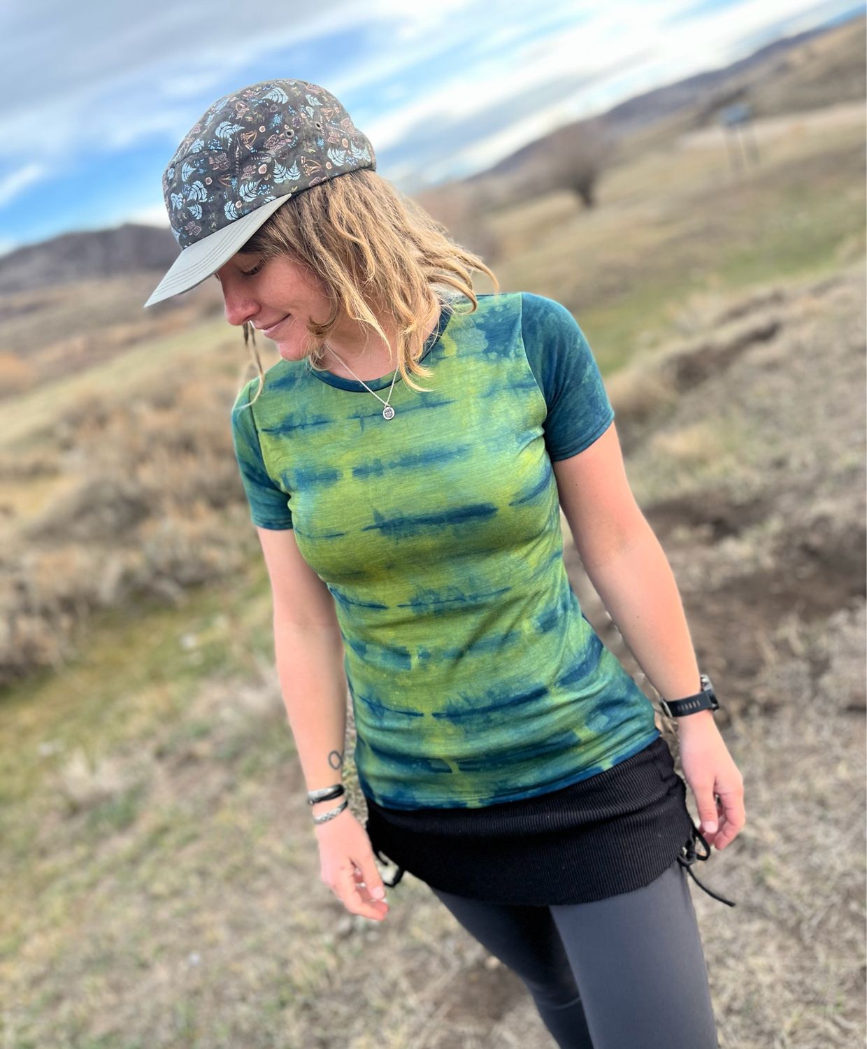 Ready To Ship :: Women’s Plant Dyed Merino Wool Tech Tee :: Emerald :: One Of A Kind