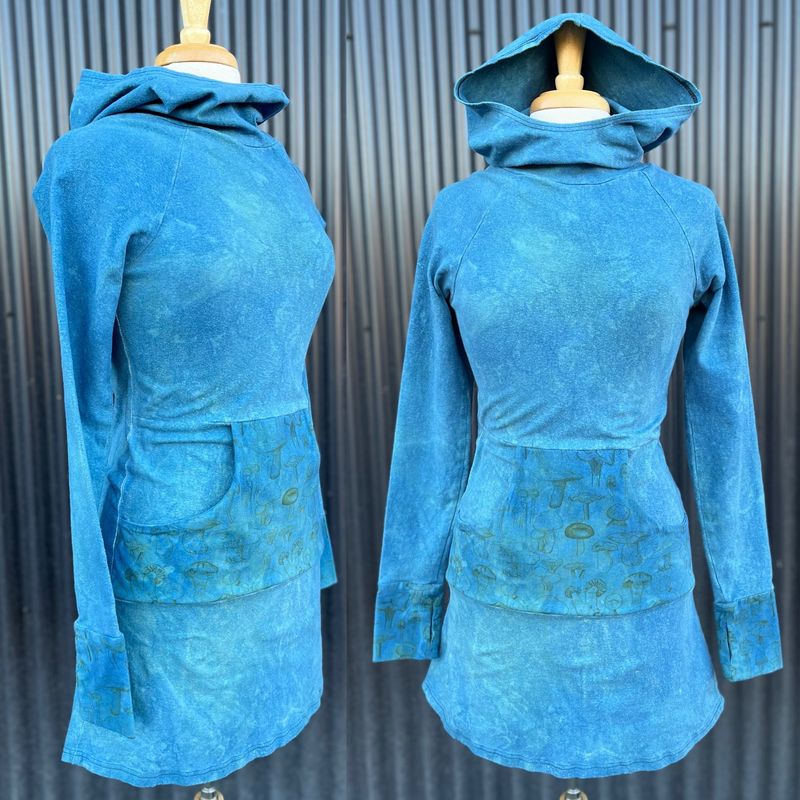 Women’s XS :: Best Friend Hemp Dress :: Plant Dyed :: One Of A Kind :: Mushroom Forager