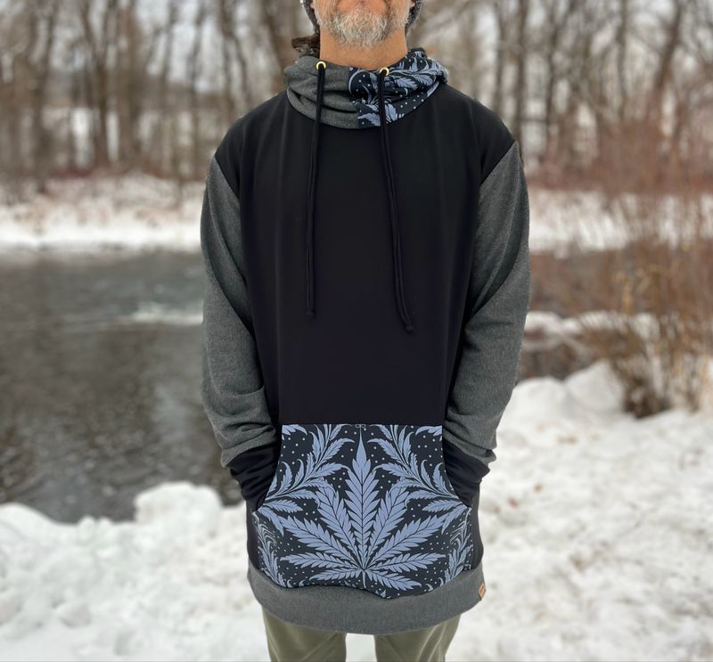 Unisex Large :: Oversized Merino Wool Shred Hoodie :: Grey Ganja :: One Of A Kind Unisex Large :: Oversized Merino Wool Shred Hoodie :: Grey Ganja :: One Of A Kind