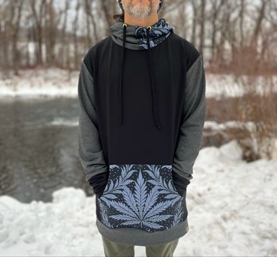 Unisex Large :: Oversized Merino Wool Shred Hoodie :: Grey Ganja :: One Of A Kind Unisex Large :: Oversized Merino Wool Shred Hoodie :: Grey Ganja :: One Of A Kind