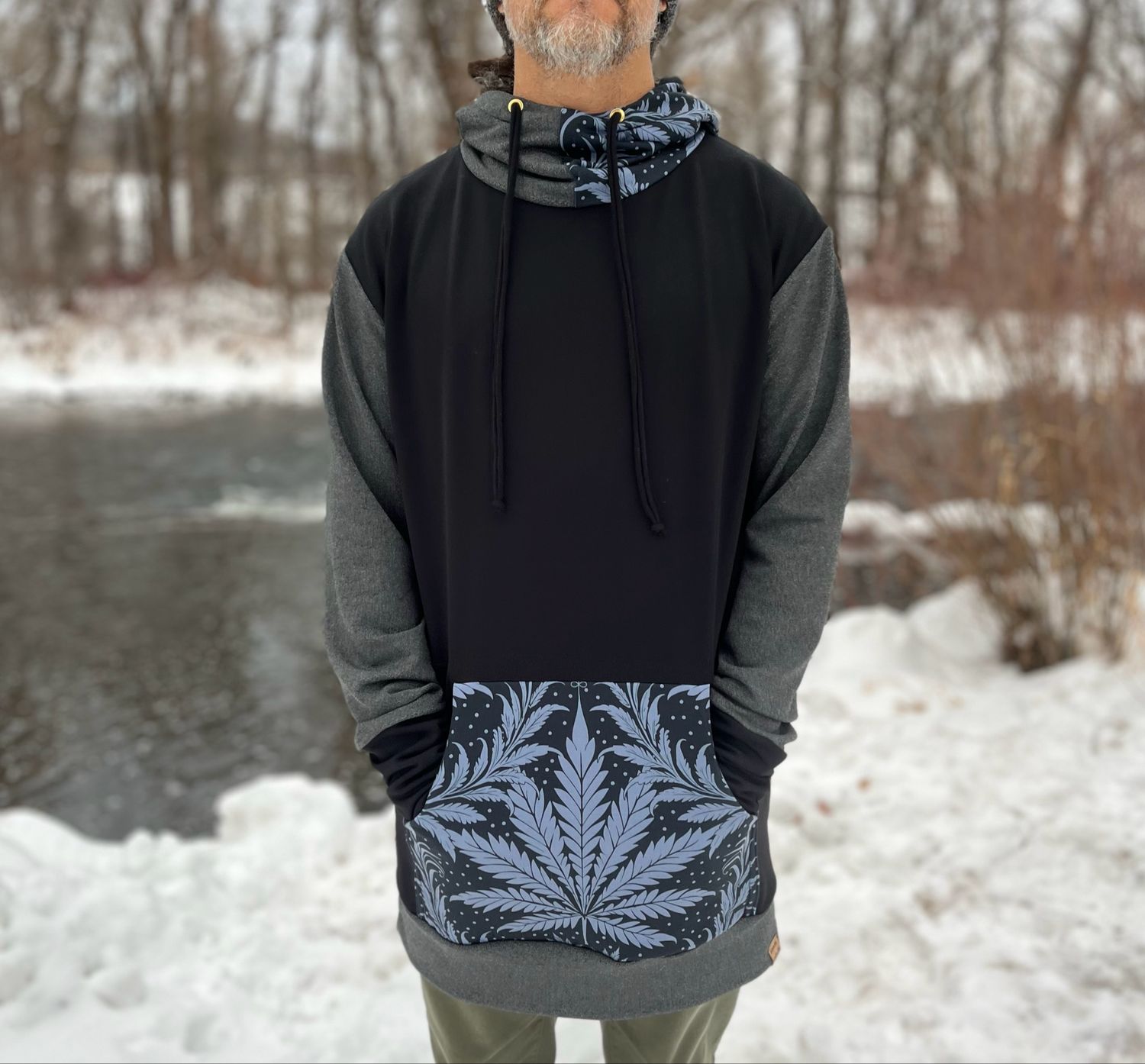 Unisex Large :: Oversized Merino Wool Shred Hoodie :: Grey Ganja :: One Of A Kind Unisex Large :: Oversized Merino Wool Shred Hoodie :: Grey Ganja :: One Of A Kind