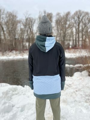 Unisex Large :: Oversized Merino Wool Shred Hoodie :: Mint Asanoha :: One Of A Kind Unisex Large :: Oversized Merino Wool Shred Hoodie :: Mint Asanoha :: One Of A Kind