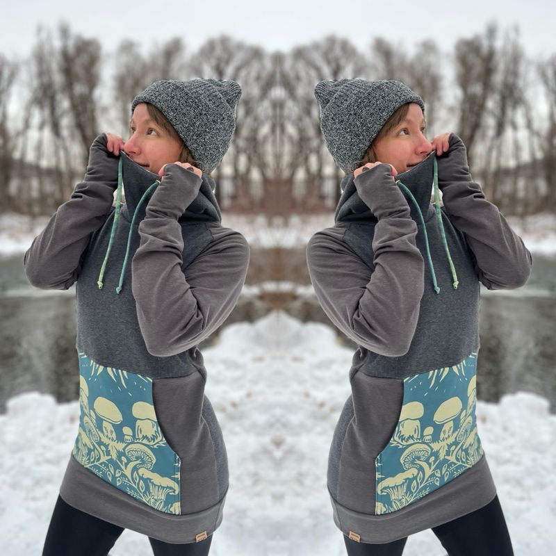 Women's Small :: Solstice Hoodie :: Hemp + Organic Cotton Waffle Thermal :: Forest Dweller :: One Of A Kind