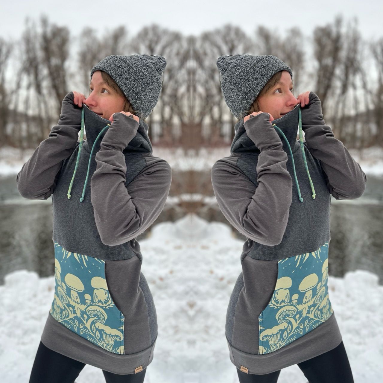 Women's Small :: Solstice Hoodie :: Hemp + Organic Cotton Waffle Thermal :: Forest Dweller :: One Of A Kind Women's Small :: Solstice Hoodie :: Hemp + Organic Cotton Waffle Thermal :: Forest Dweller :: One Of A Kind