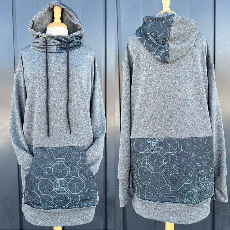 Unisex XL :: Oversized Merino Wool Shred Hoodie :: Intergalactic :: One Of A Kind Unisex XL :: Oversized Merino Wool Shred Hoodie :: Intergalactic :: One Of A Kind