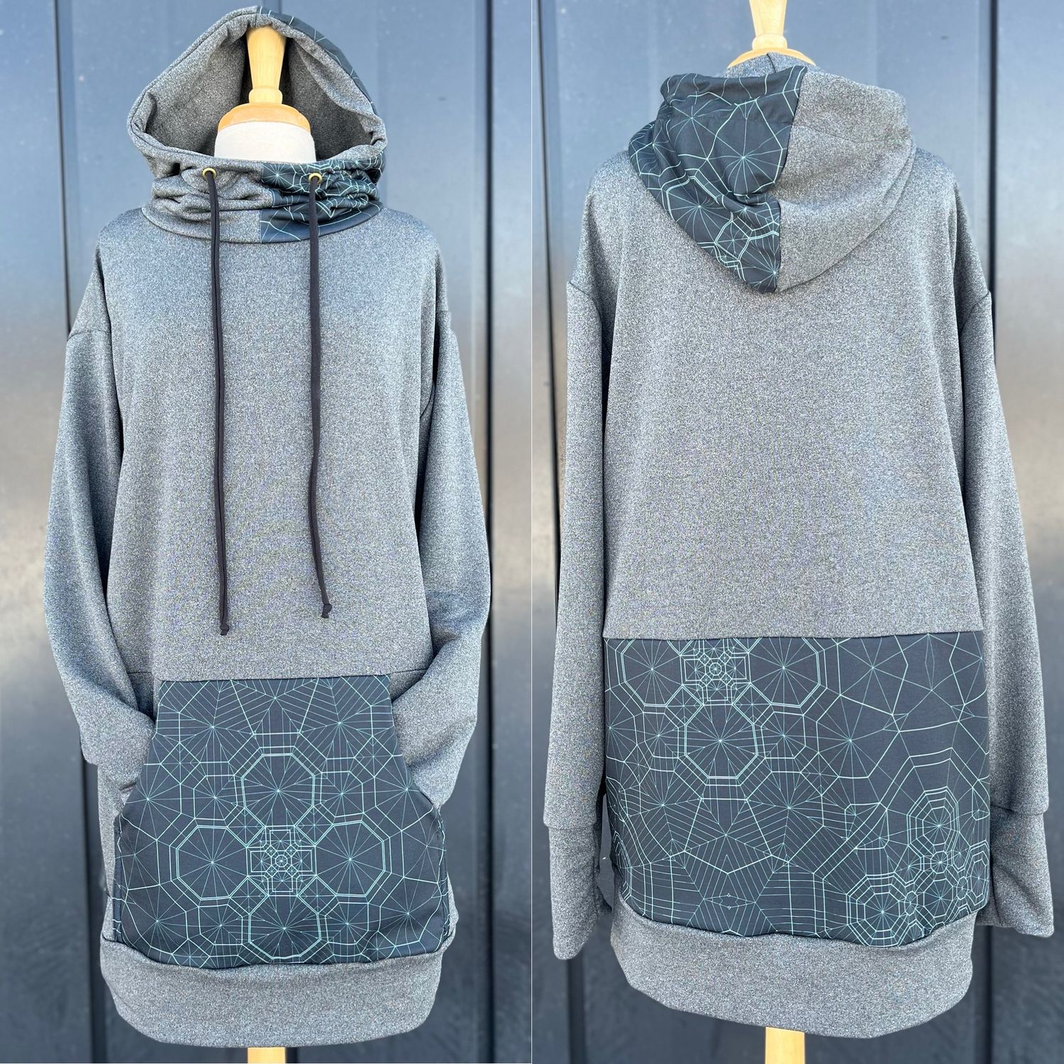 Unisex XL :: Oversized Merino Wool Shred Hoodie :: Intergalactic :: One Of A Kind Unisex XL :: Oversized Merino Wool Shred Hoodie :: Intergalactic :: One Of A Kind