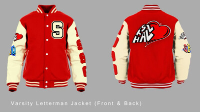 RED It’s All Love Varsity Letterman Jacket