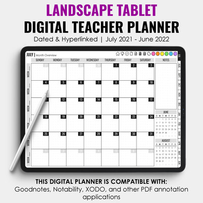 2021-2022 Tablet Digital Teacher Planner | Landscape 2021-2022 Tablet Digital Teacher Planner | Landscape