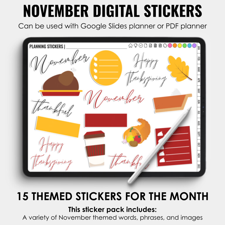 November Digital Stickers