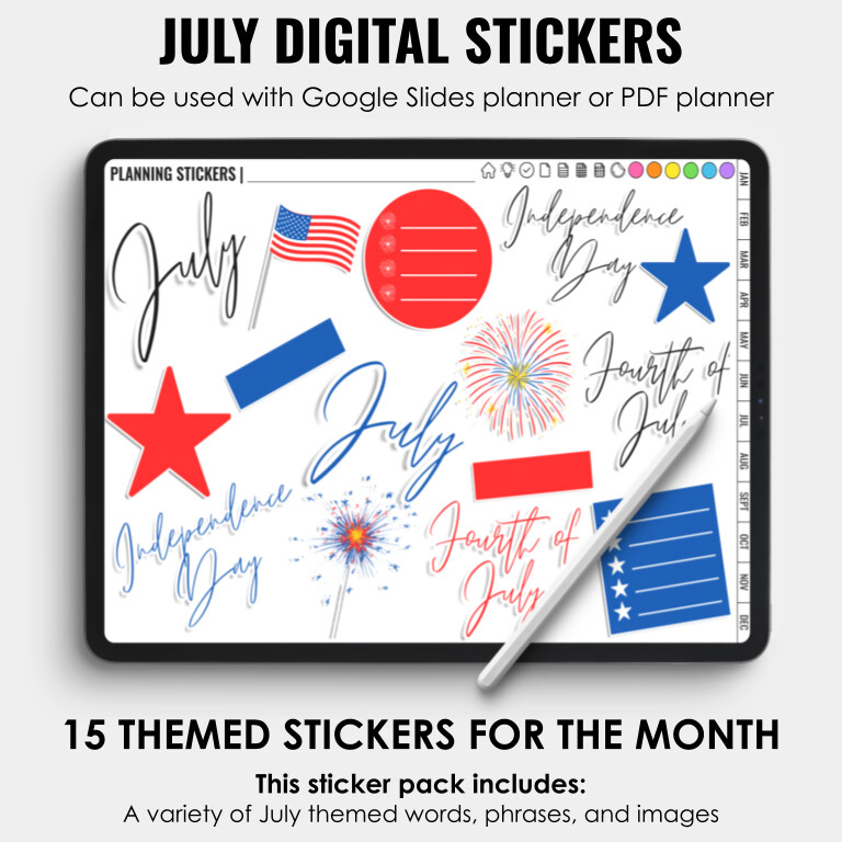 July Digital Stickers