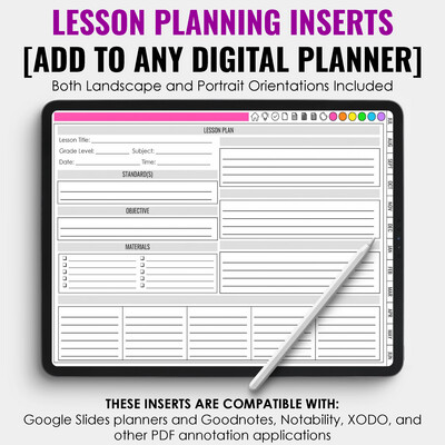 Lesson Planning Inserts
