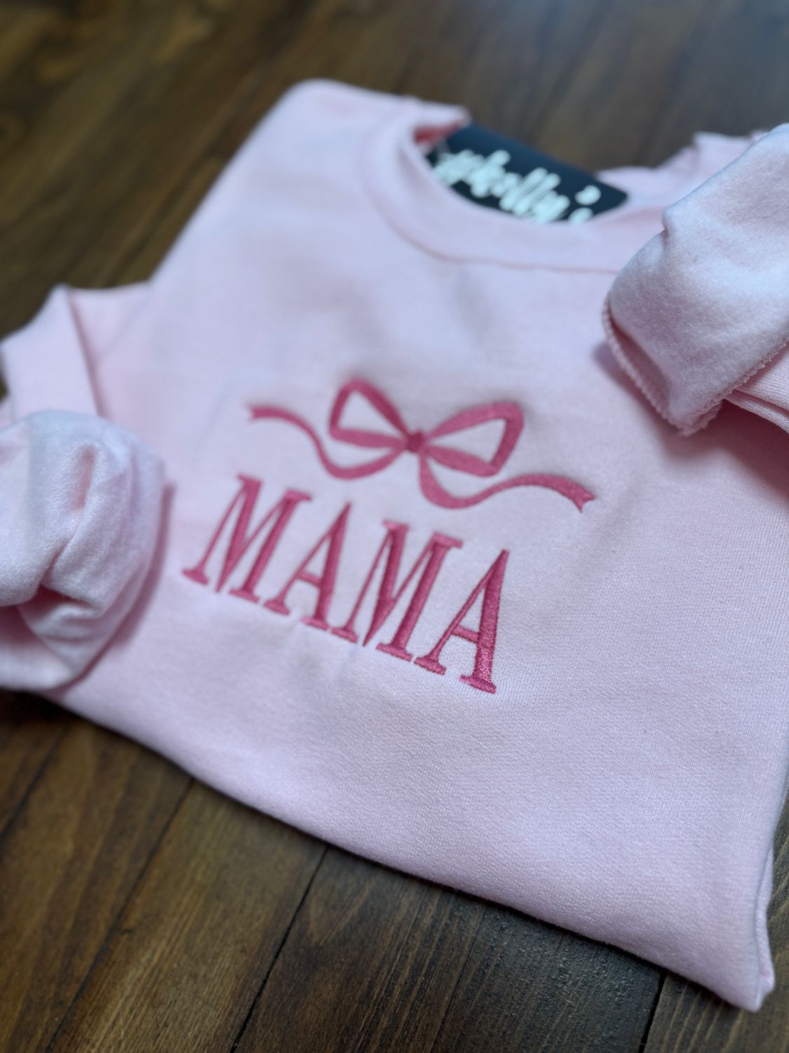 Mama Embroidered Bow