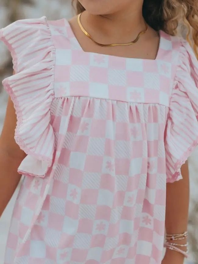 Check Ruffle Dress