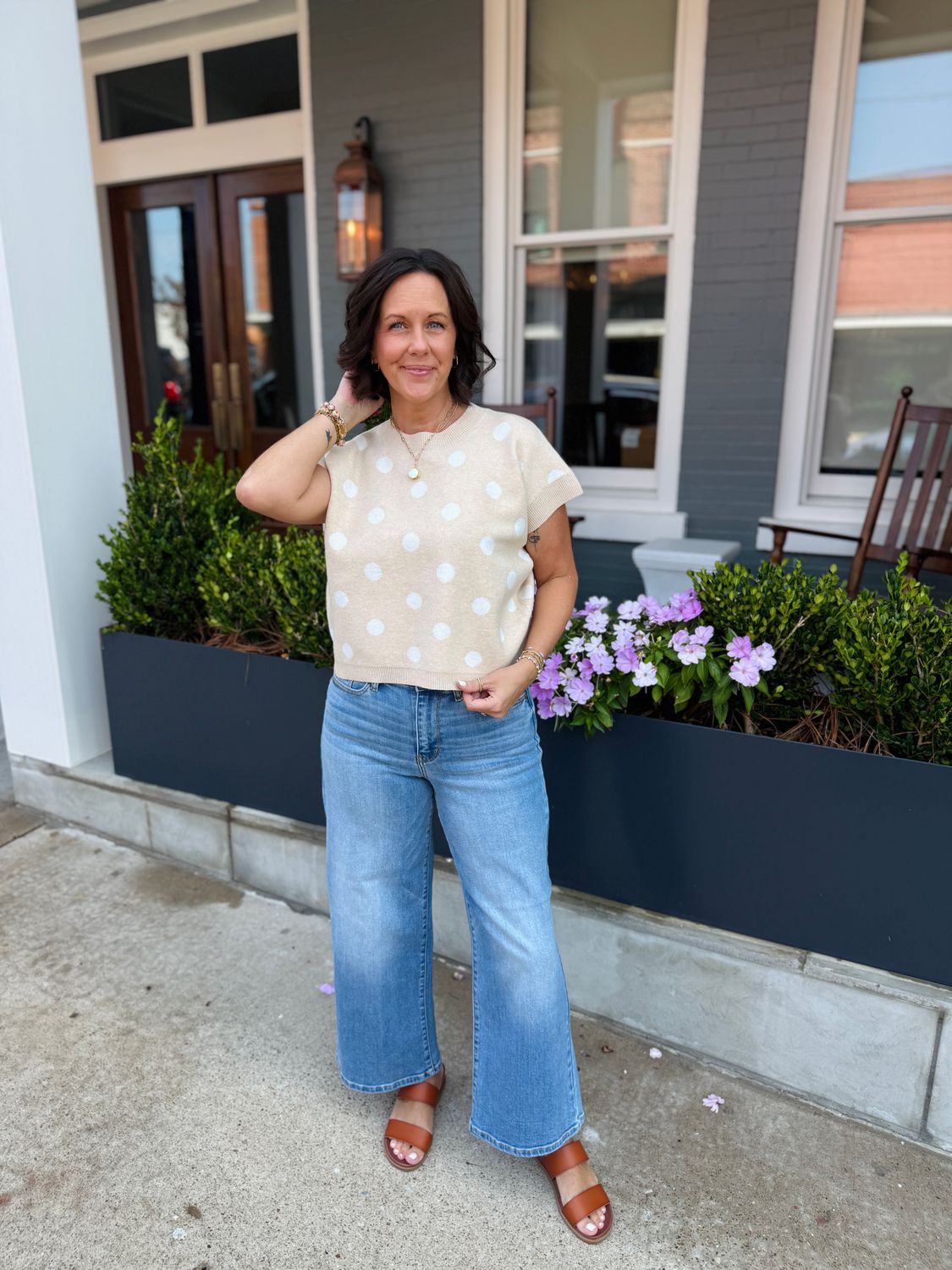 9541 Polka Dot Knit Top