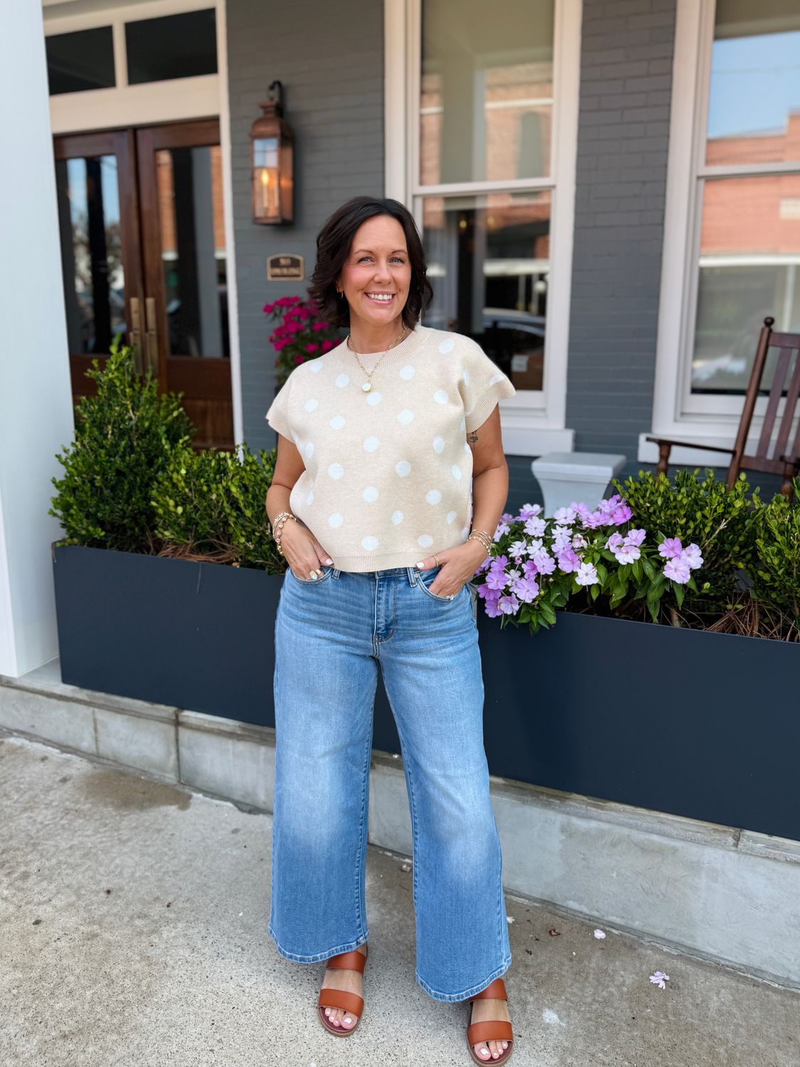 9541 Polka Dot Knit Top