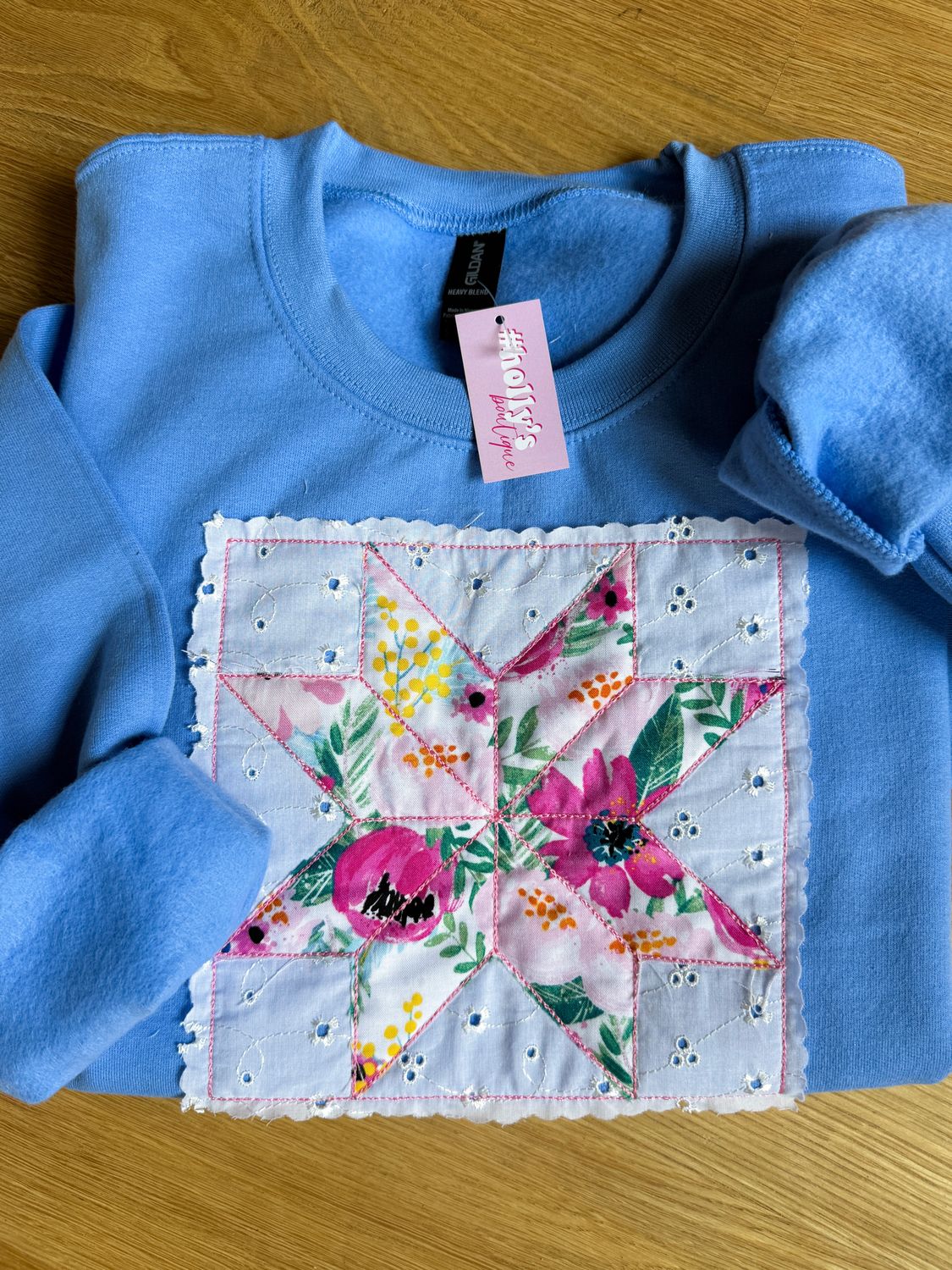 Floral Quilted Crew