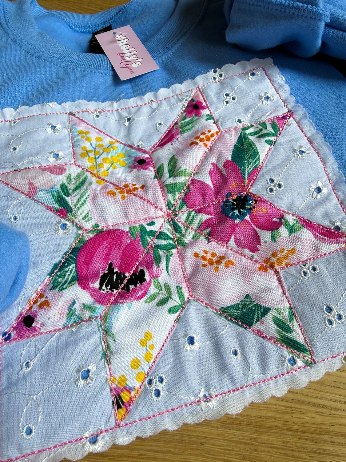 Floral Quilted Crew