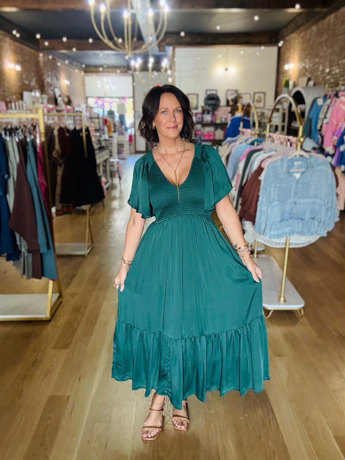 2448 Satin Midi Dress