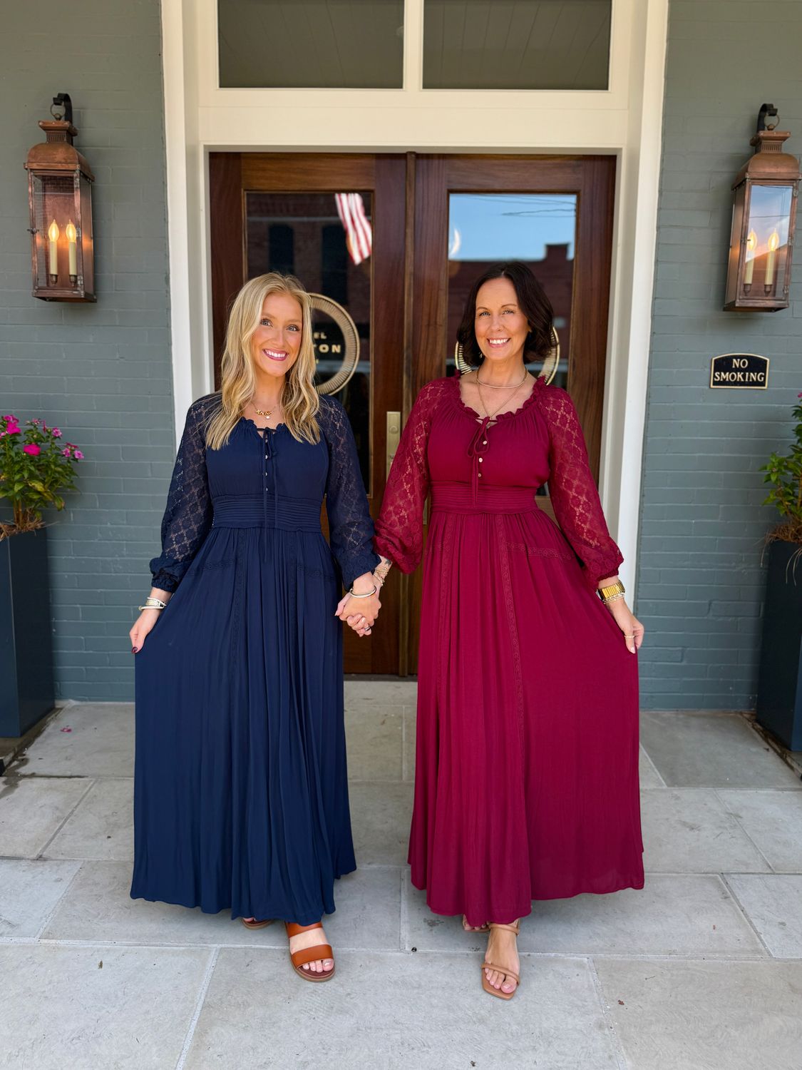 7013 Lace Sleeve Maxi