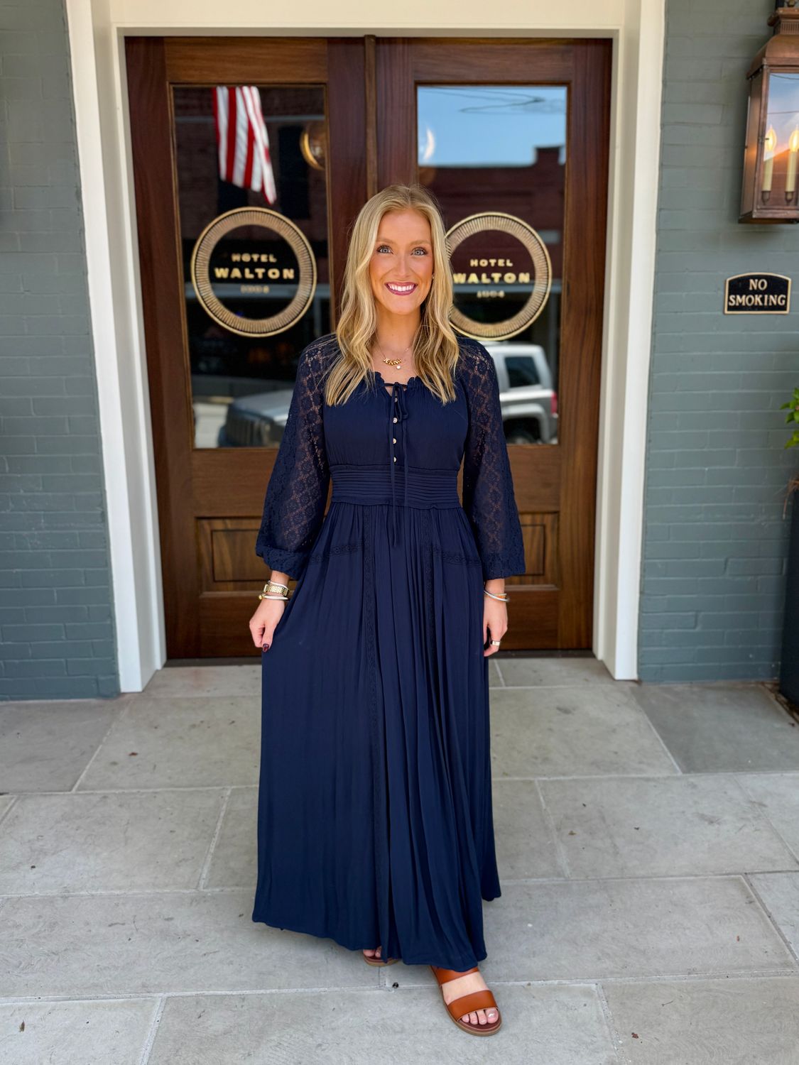 7013 Lace Sleeve Maxi
