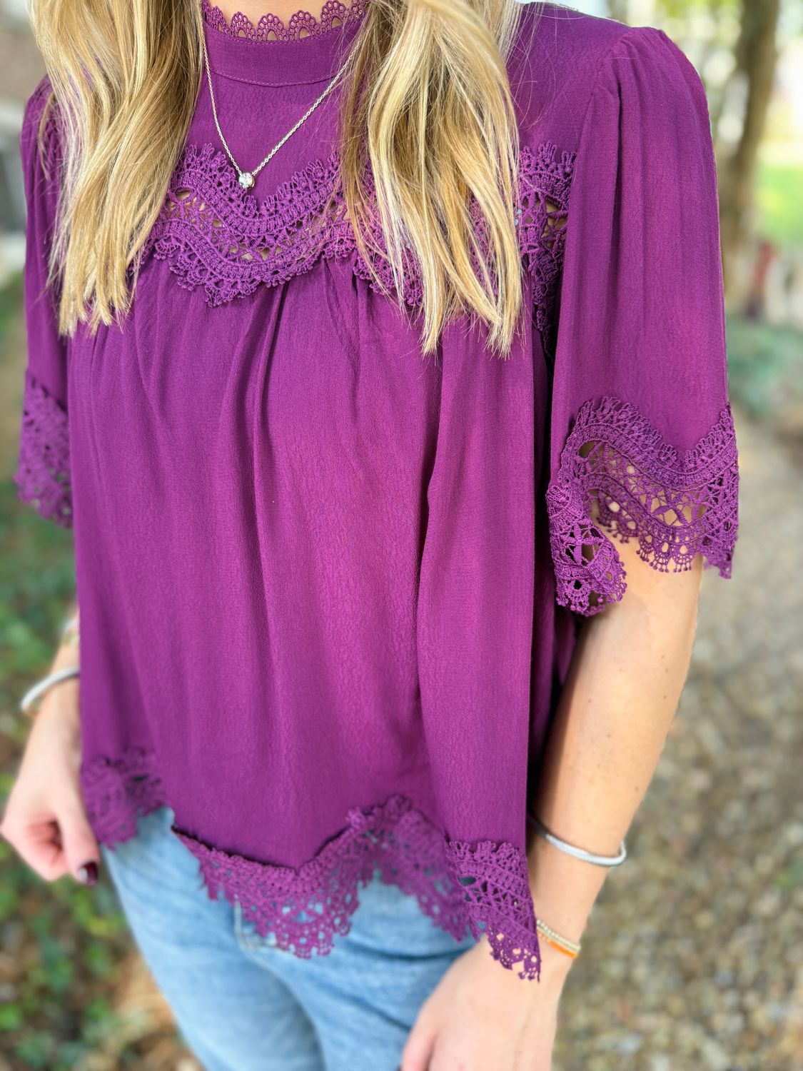 6989 Lace Trim Top
