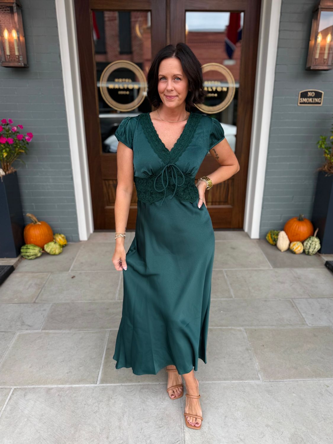 4554 Satin Midi Dress