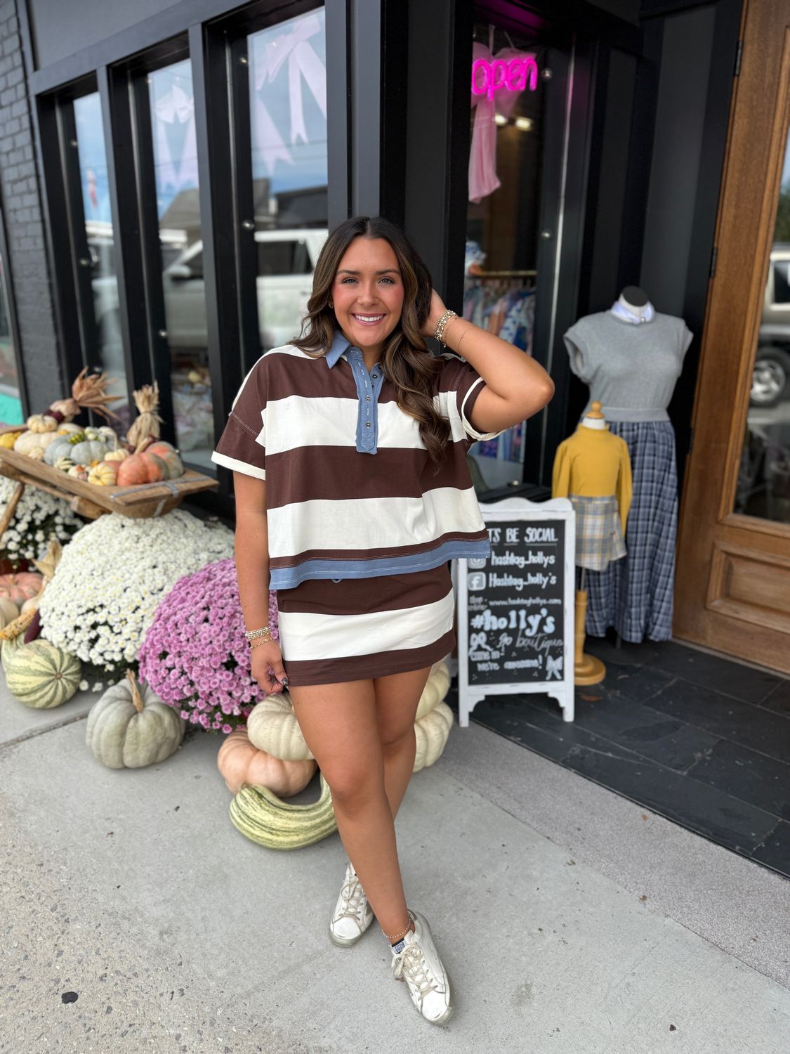 15375 Stripe Skort Set
