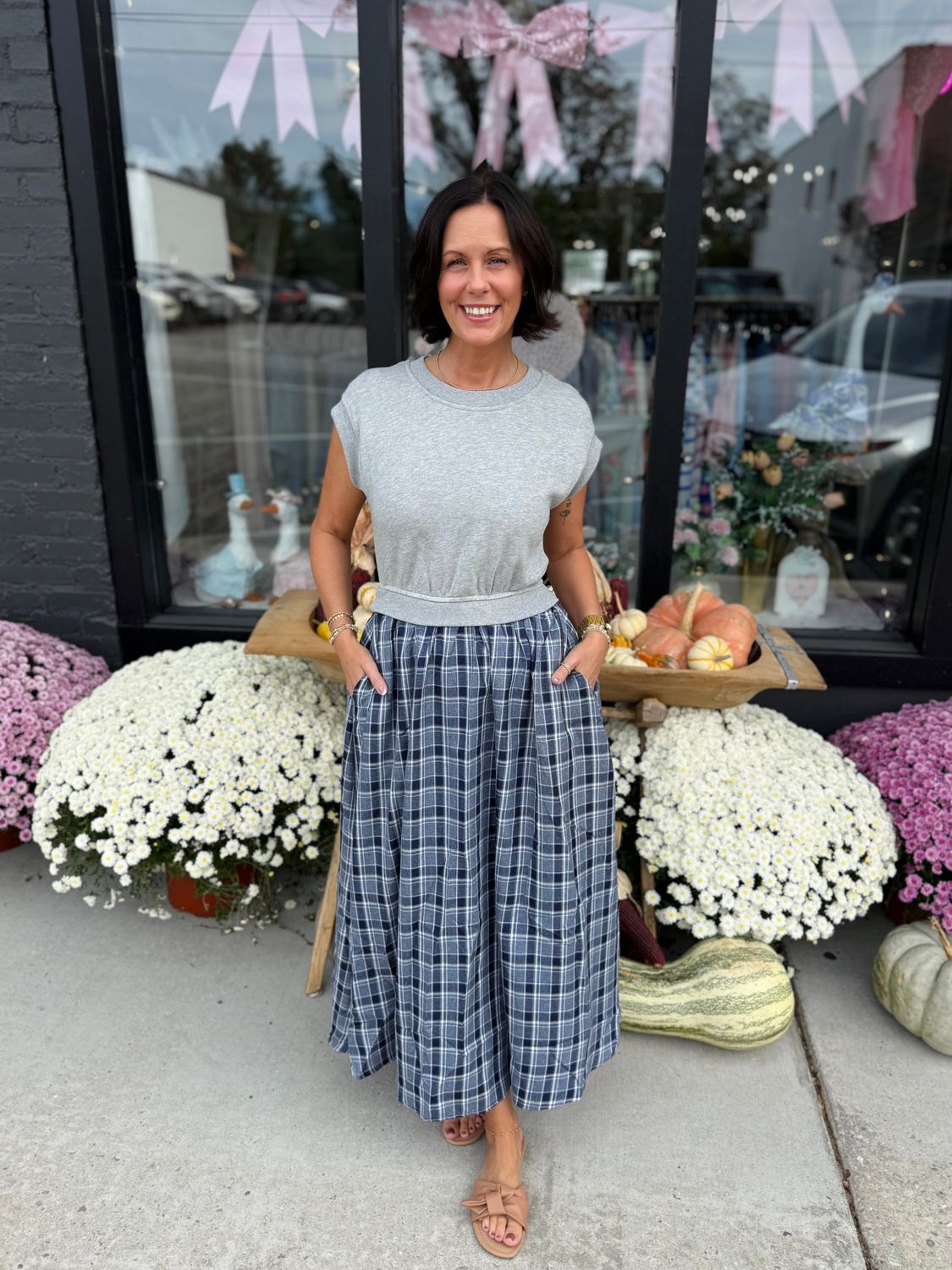 3431 Plaid Midi Dress