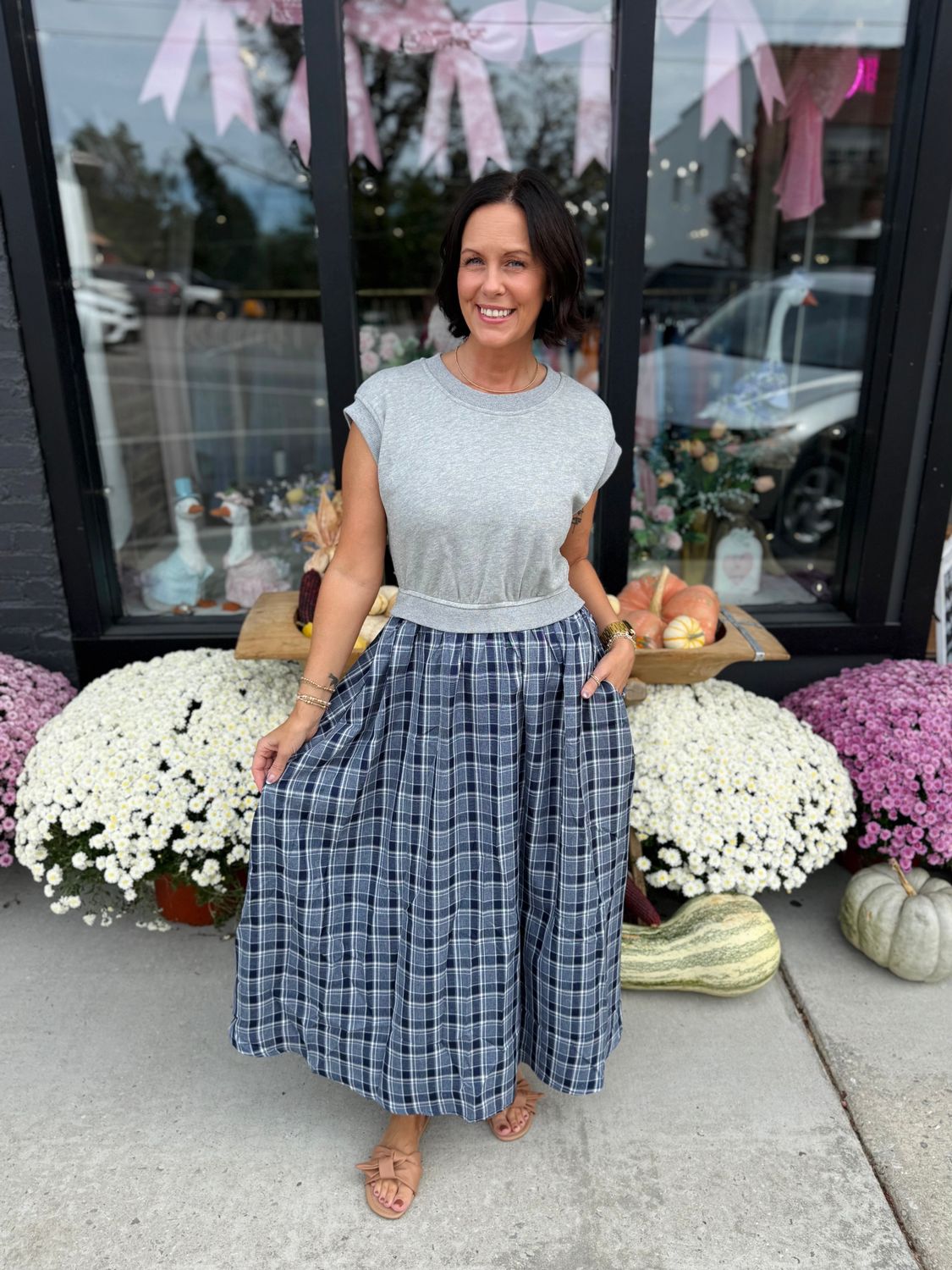 3431 Plaid Midi Dress