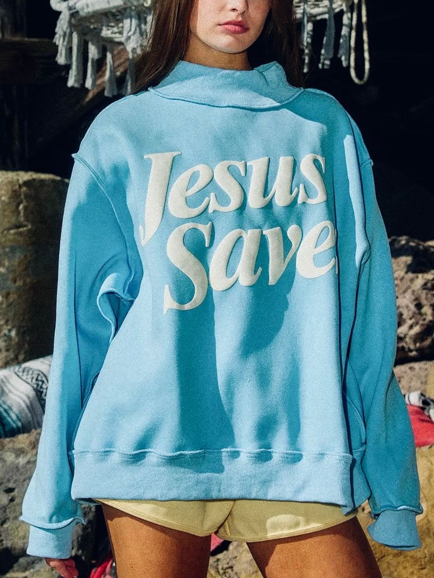 2594 Jesus Saves Mock Neck