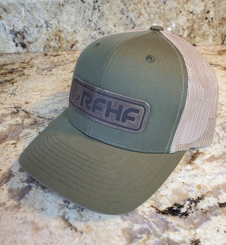 Leather patch antler logo /khaki/green