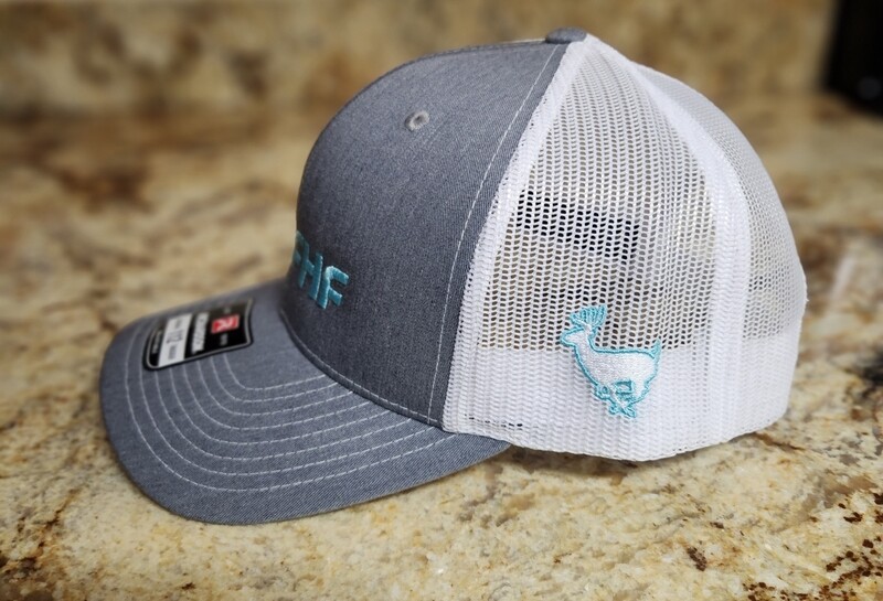 Heather Grey and Teal Snapback