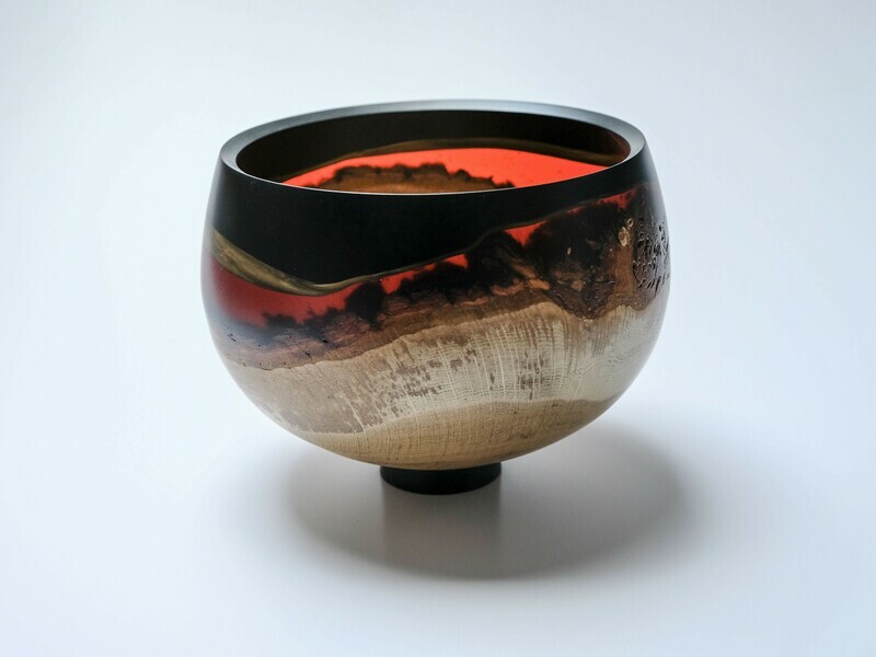 Natural edge oak and resin